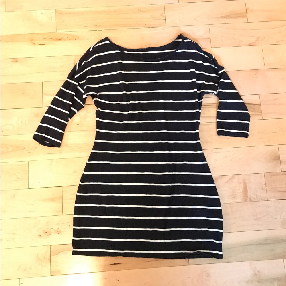 Express Navy Striped Dress